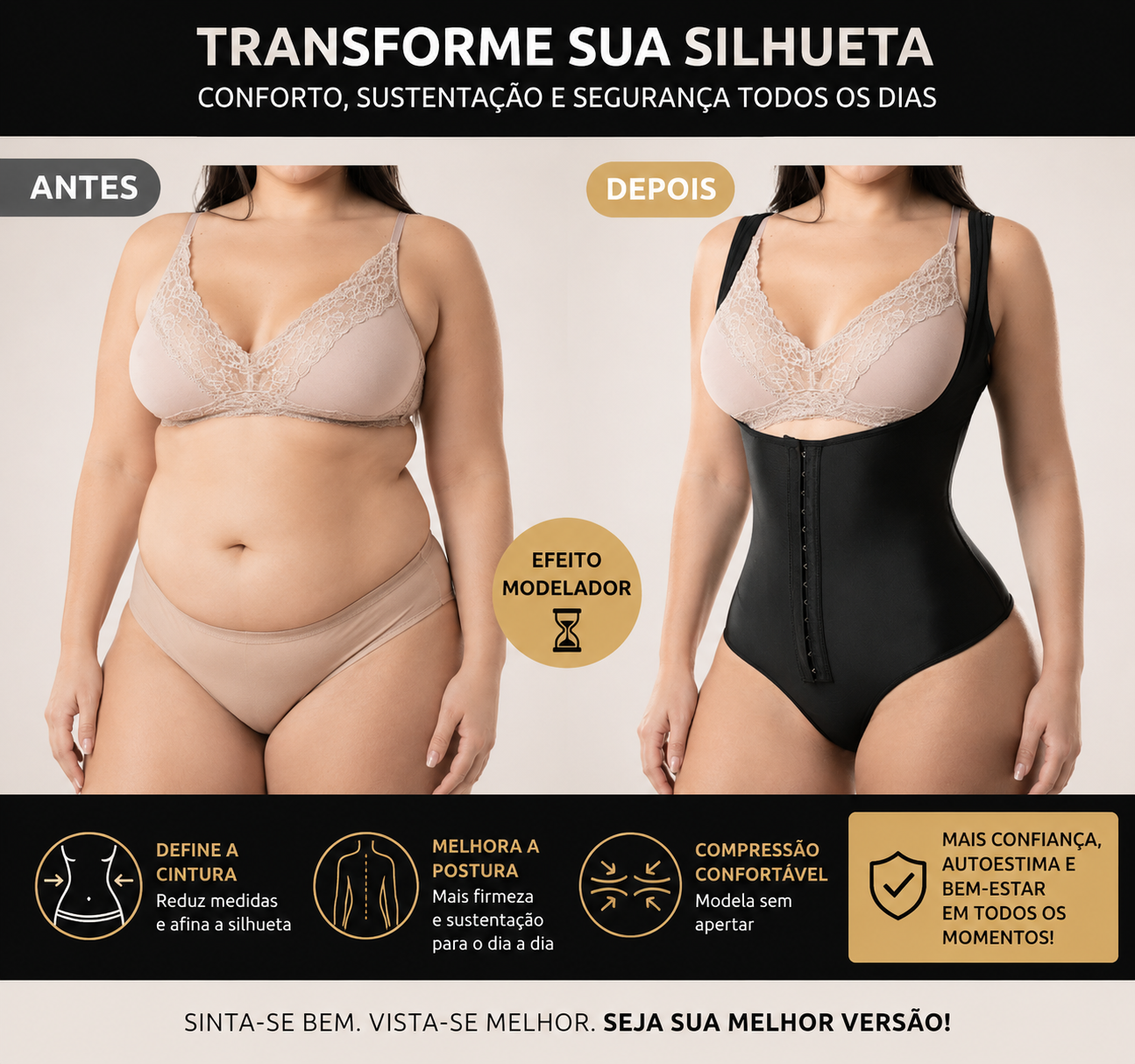 FAJA MOLDEADORA COLOMBIANA CON FORMA DE RELOJ DE ARENA
