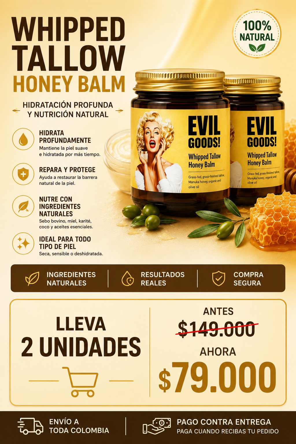 ✨ Recupera tu Piel en Días con el Bálsamo Natural de Sebo y Miel